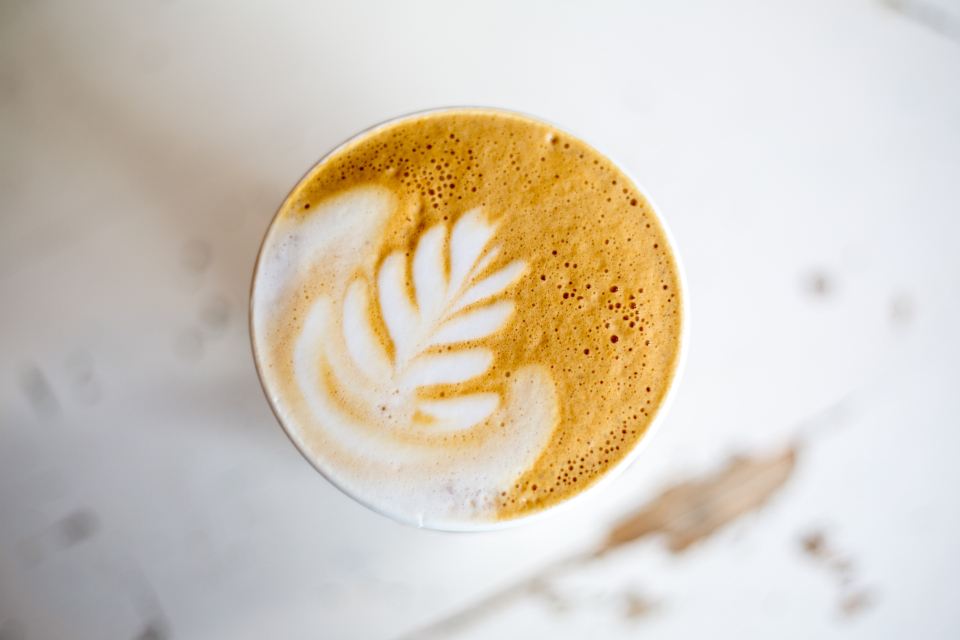 Flat white with latte art